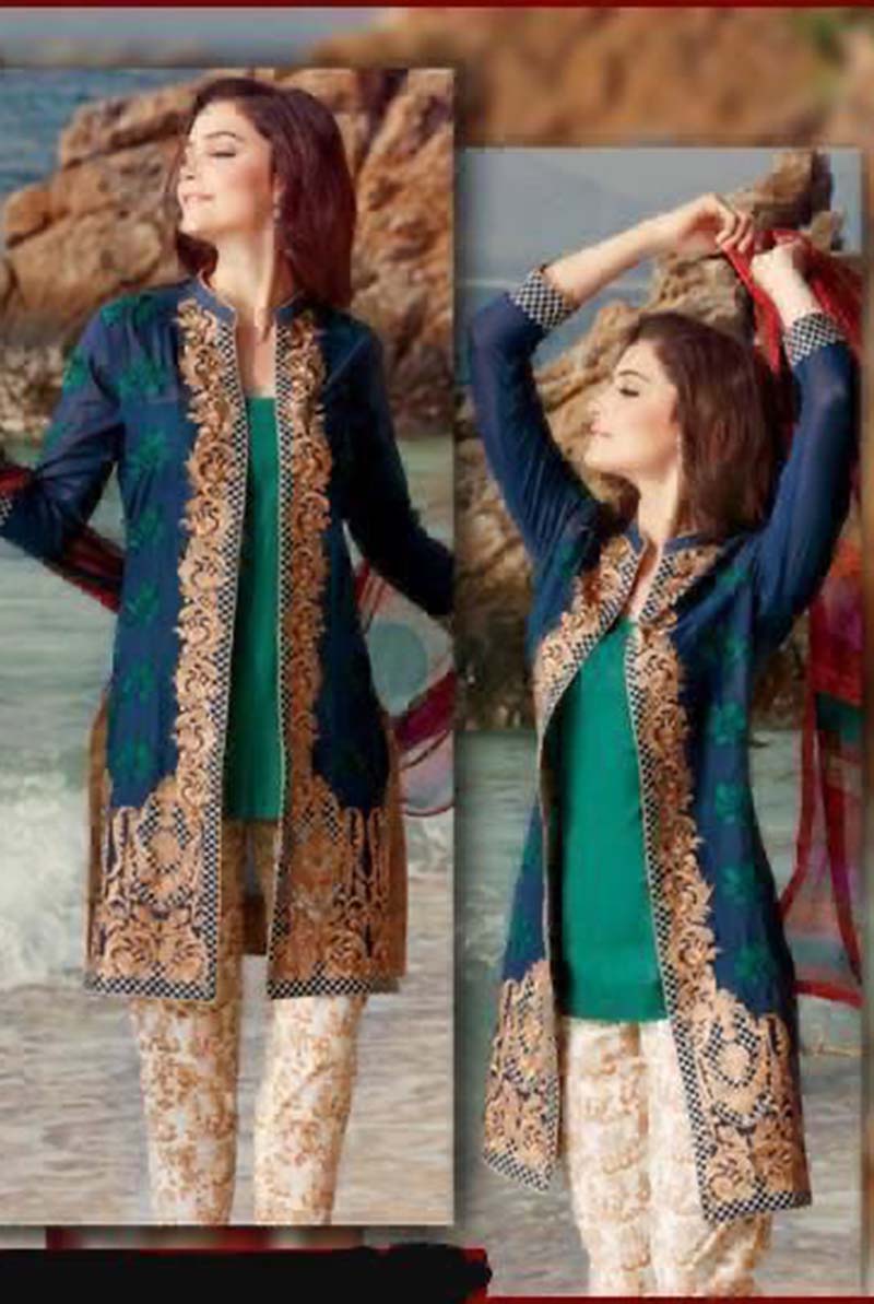 Charizma 117 - 3 Piece Embroidered Lawn Dress with Printed Organza Dupatta