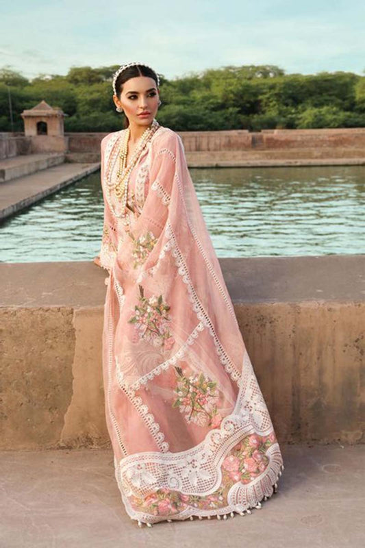 Crimson 02 - 3 Piece Embroidered Lawn Dress with Organza Embroidered Dupatta
