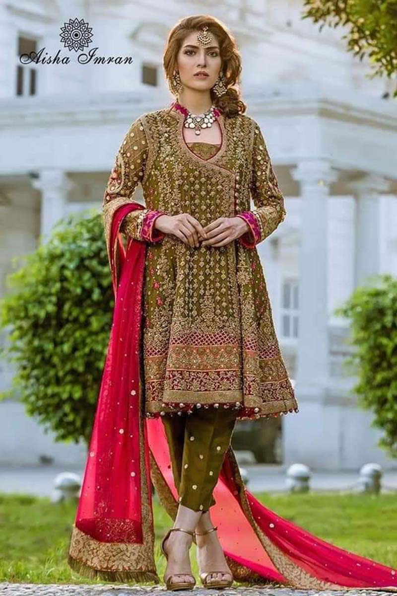 Ayesha Imran 01 - 3 Piece Crinkle Chiffon Dress with Chiffon Dupatta