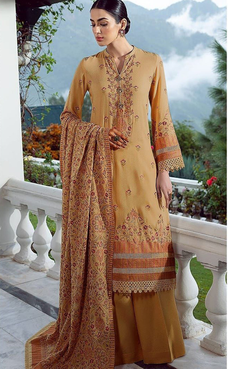 Bareeze 44 – 3 Piece Embroidered Karandi Dress with Shawl