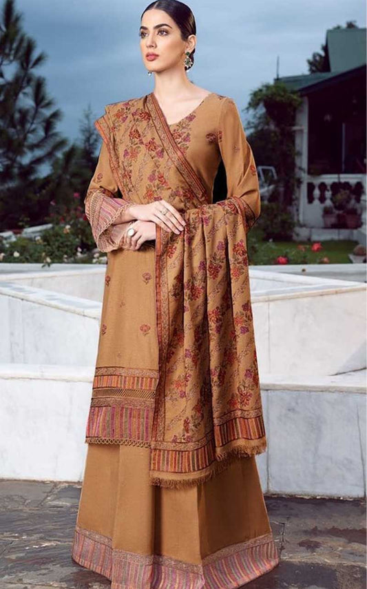 Bareeze 49 – 3 Piece Embroidered Karandi Dress with Shawl
