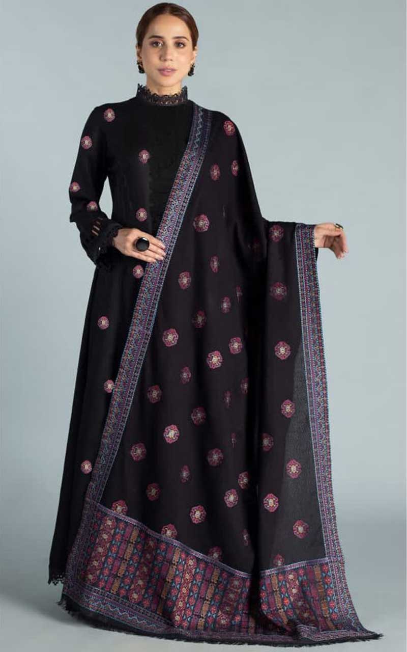 Bareeze 48 – 3 Piece Embroidered Karandi Dress with Shawl