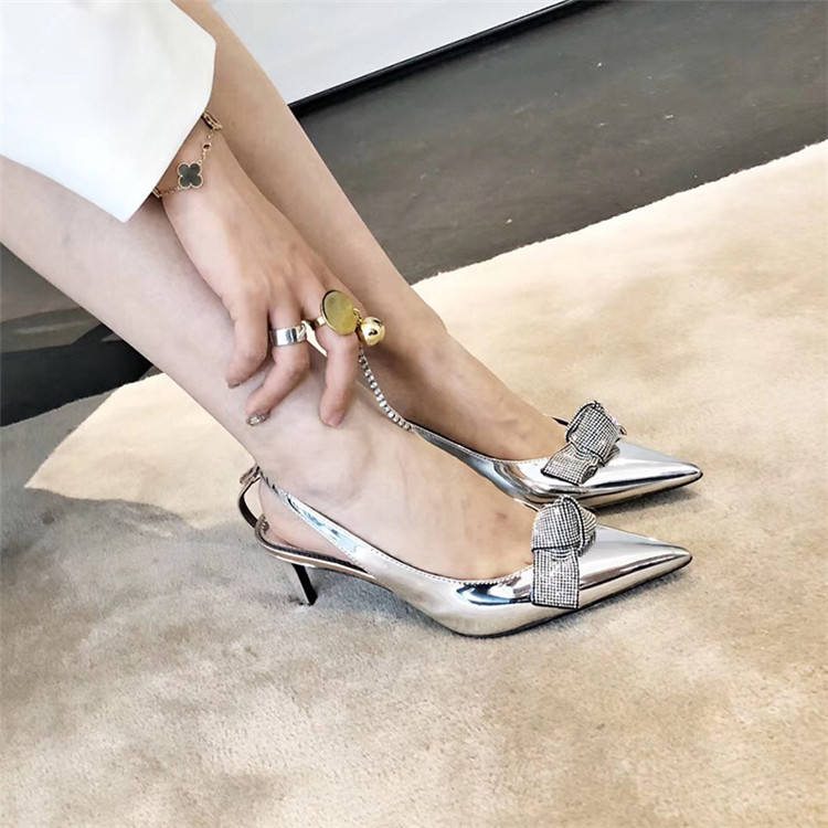High Quality Imported Bow Design Low Heels