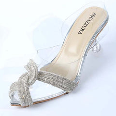 Designer Soft Brand Logo Transparent Heels