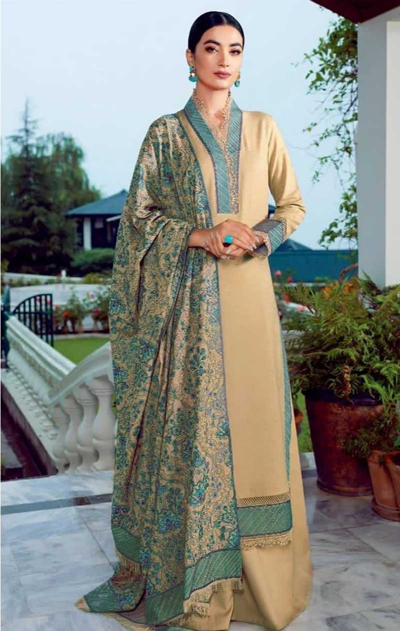 Bareeze 57 – 3 Piece Embroidered Karandi Dress with Shawl