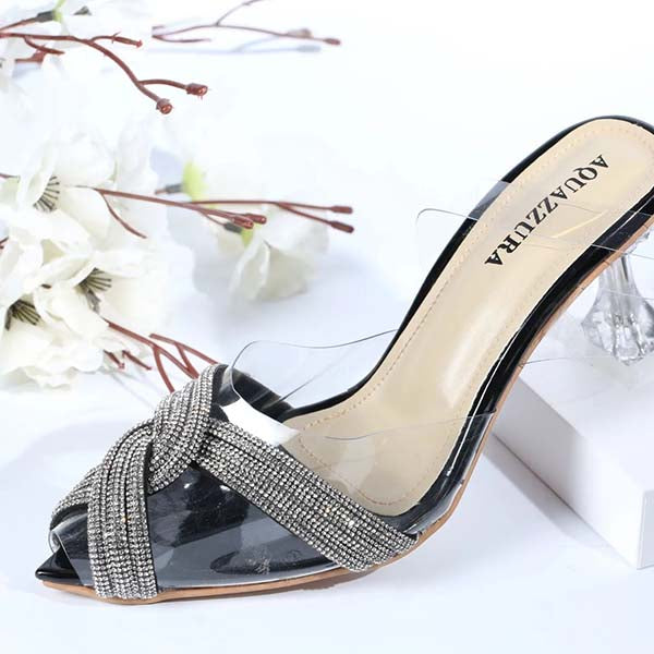 Designer Soft Brand Logo Transparent Heels