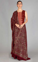 Bareeze 51 – 3 Piece Embroidered Karandi Dress with Shawl