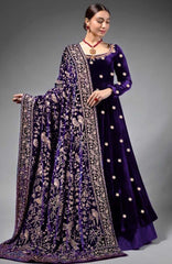 Bareeze 17 - 3 Piece Embroidered Velvet Dress with Velvet Shawl