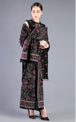 Bareeze 15 - 3 Piece Embroidered Velvet Dress with Velvet Shawl
