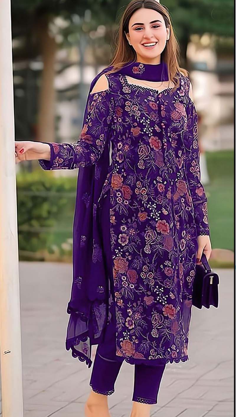 Bareeze 41 - 3 Piece Embroidered Lawn Dress with Embroidered Chiffon Dupatta