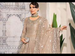 Maria B. 187 (A Plus Replica) - 3 Piece Pure Crinkle Chiffon Dress