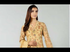 Bareeze 25 – 3 Piece Embroidered Karandi Dress with Chiffon Dupatta