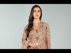 Bareeze 21 – 3 Piece Embroidered Karandi Dress with Chiffon Dupatta